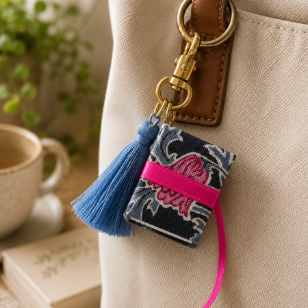 Handmade Miniature Book Keyring - William Morris