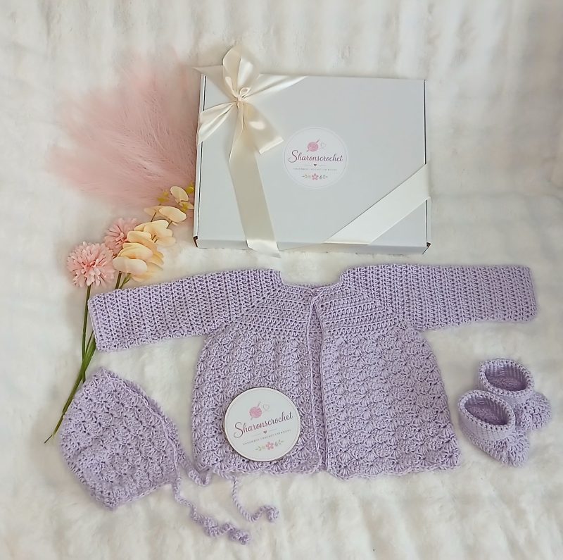 🎁 Handmade Shell Stitch Baby Gift Set 🎁