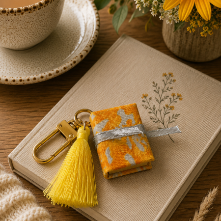 Handmade Miniature Book Keyring – Sunshine Themes