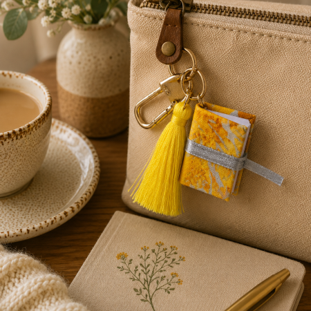 Handmade Miniature Book Keyring – Sunshine Themes
