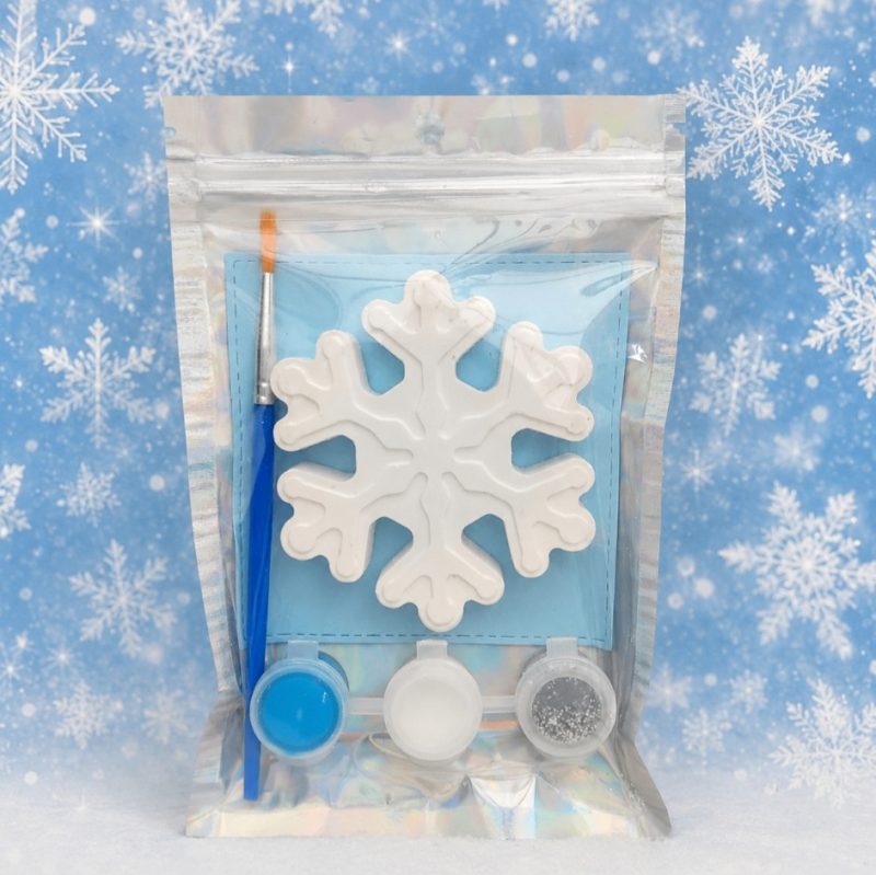 Paint Your Own Plaster Snowflake,Christmas Party Bag Filler,Kids Christmas Activity, Frozen Inspired Party Bag Filler, Stocking filler ❄️ 🎨 🖌