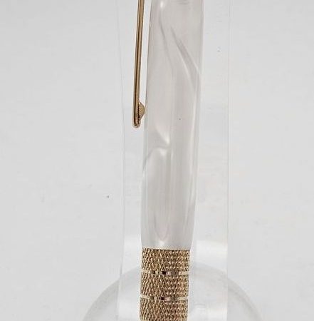 White Pearlescent and gold Wedding Day Pen with Presentation Box