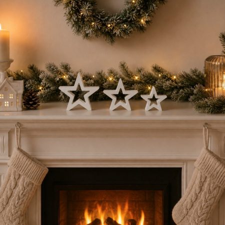 Triple Star Decor, Christmas Home Decor, Triple Freestanding Star Set 🌟