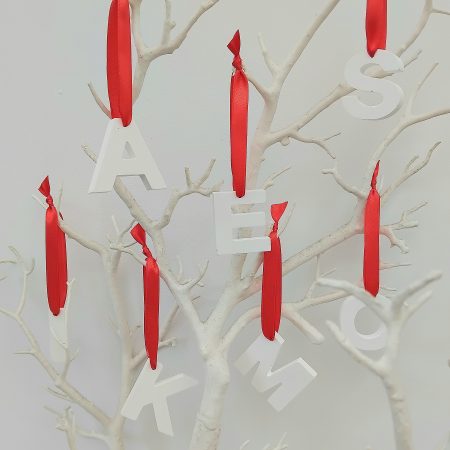 Hanging Initial, Plaster Initial Tree Decoration, Inirial Christmas Tree Decoration, 🎄