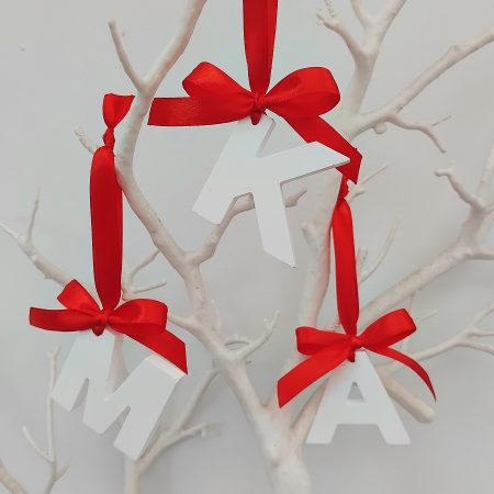 Hanging Initial, Plaster Initial Tree Decoration, Inirial Christmas Tree Decoration, 🎄