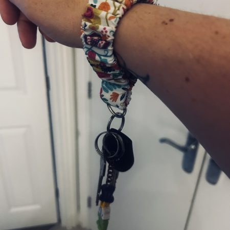Scrunchie wristlet keychain
