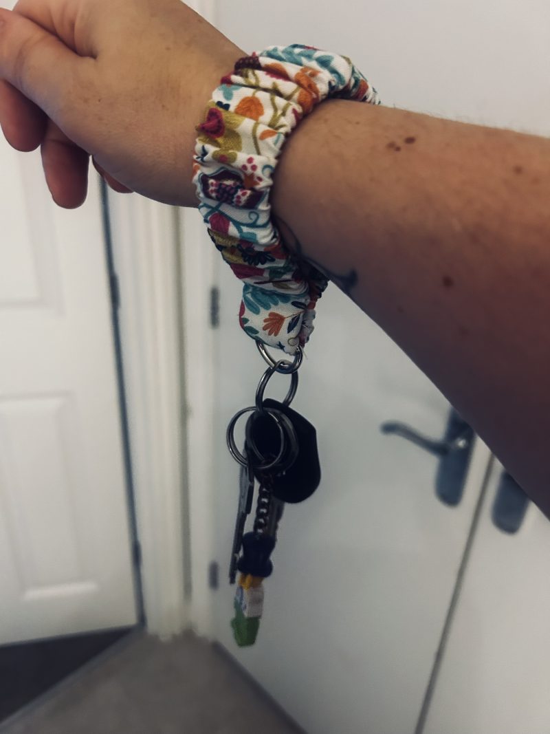 Scrunchie wristlet keychain
