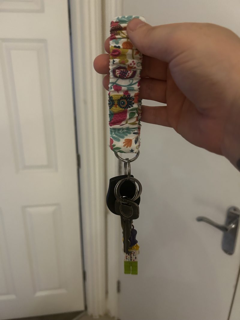 Scrunchie wristlet keychain