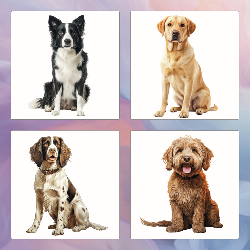 Set Of 4 Ceramic Coasters In Various Designs