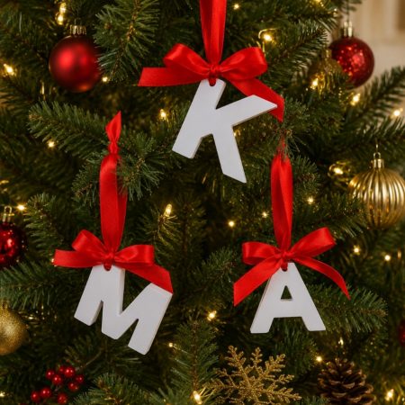 Hanging Initial, Plaster Initial Tree Decoration, Inirial Christmas Tree Decoration, 🎄