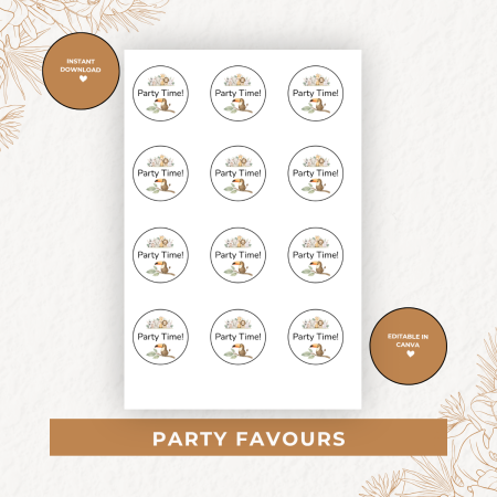 Jungle Theme Birthday Party Pack – Editable Canva Digital Download