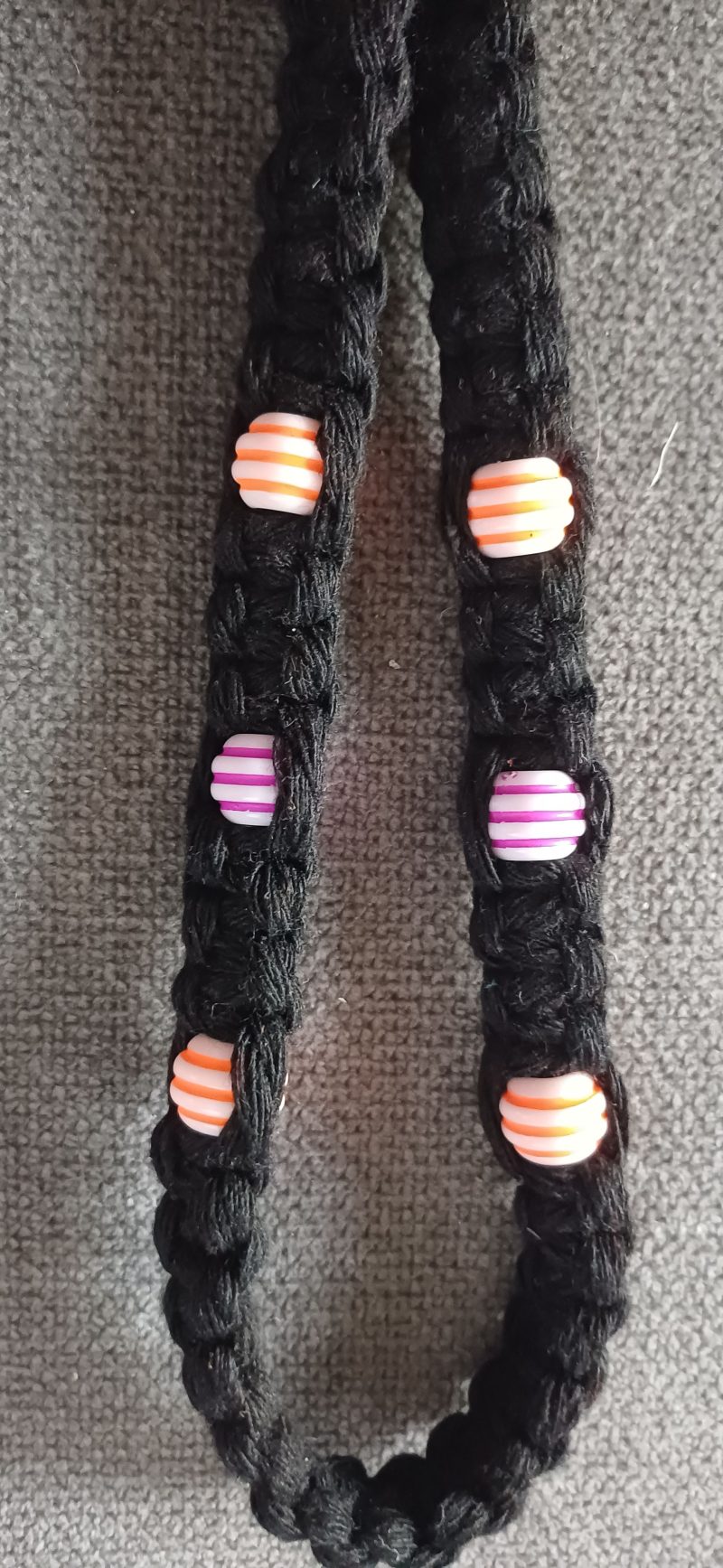 Black Square Knot Macrame Beaded Wristlet