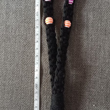 Black Square Knot Macrame Beaded Wristlet
