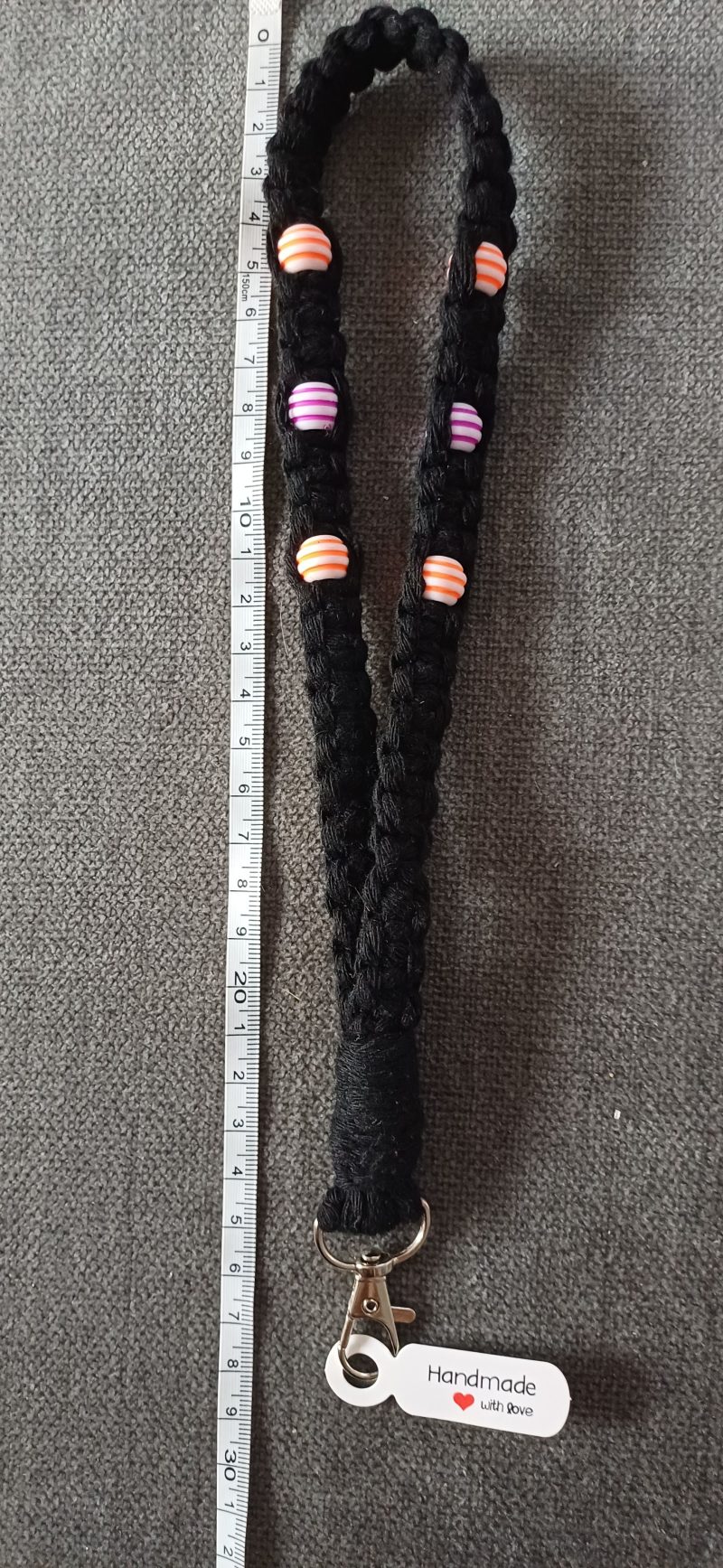 Black Square Knot Macrame Beaded Wristlet