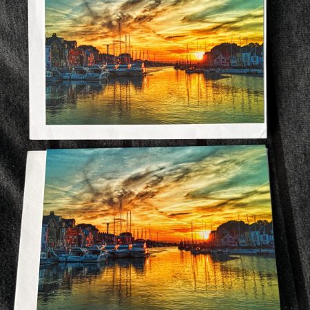 Pack of 2 Blank Greeting Cards Weymouth Harbour Dorset