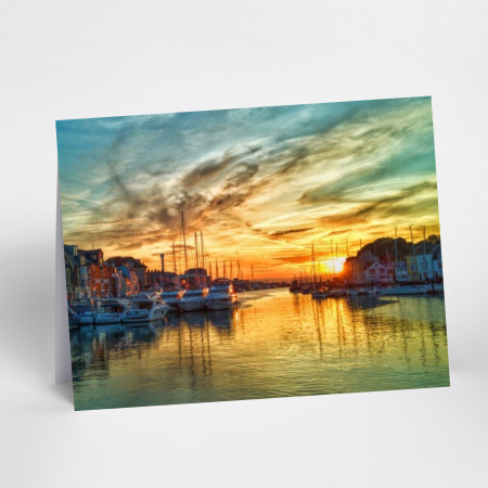 Pack of 2 Blank Greeting Cards Weymouth Harbour Dorset