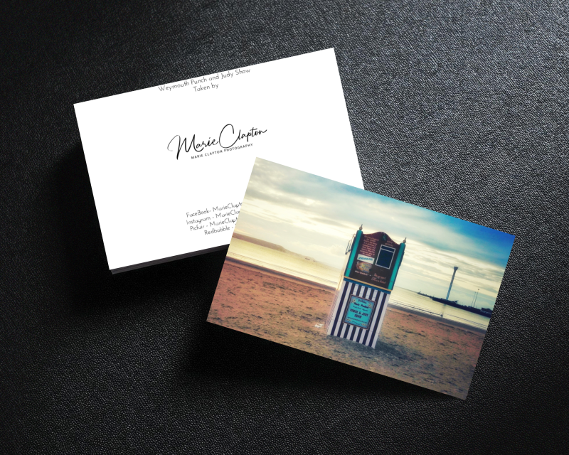 Pack of 2 Blank Greeting Cards Weymouth Punch and Judy Dorset