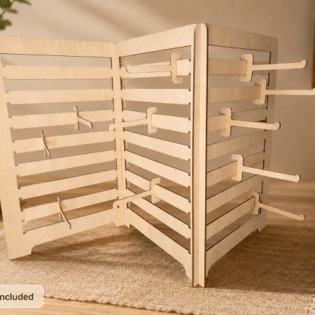 Basswood Earring Display Stand, Tabletop Jewelry Stand, Marketplace Stand Display