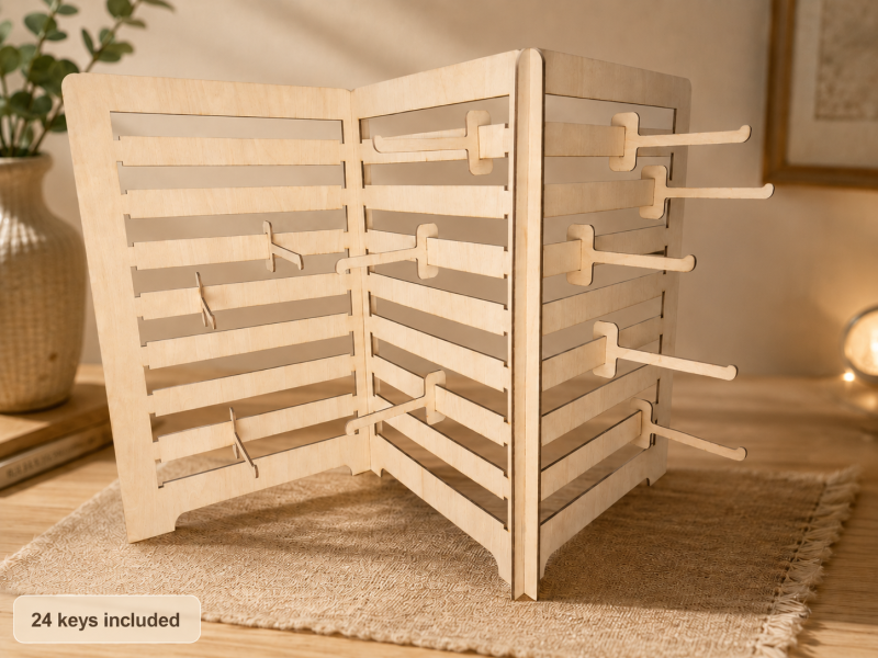 Basswood Earring Display Stand, Tabletop Jewelry Stand, Marketplace Stand Display