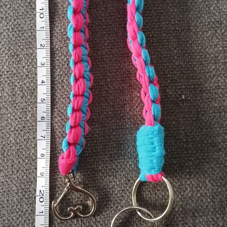 Turquoise and Pink Wristlet Key Holder