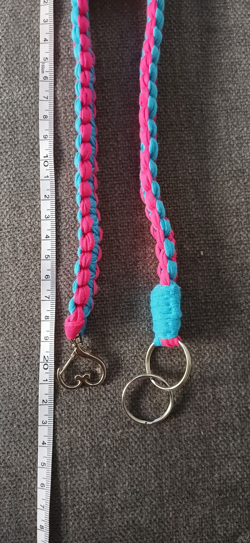 Turquoise and Pink Wristlet Key Holder