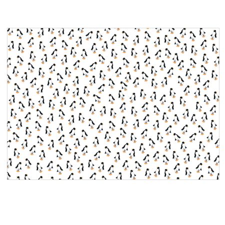 Penguins Design Gift Wrap in White