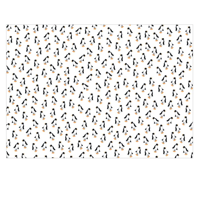 Penguins Design Gift Wrap in White