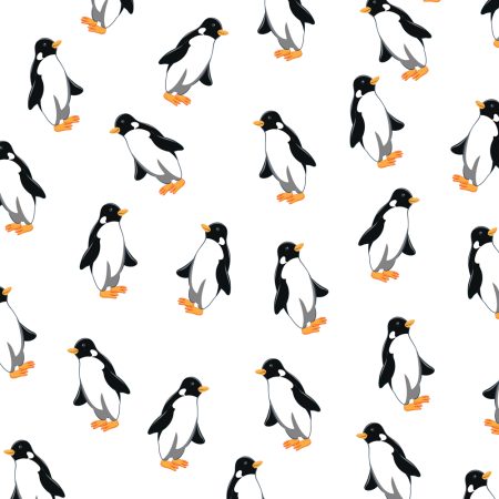 Penguins Design Gift Wrap in White
