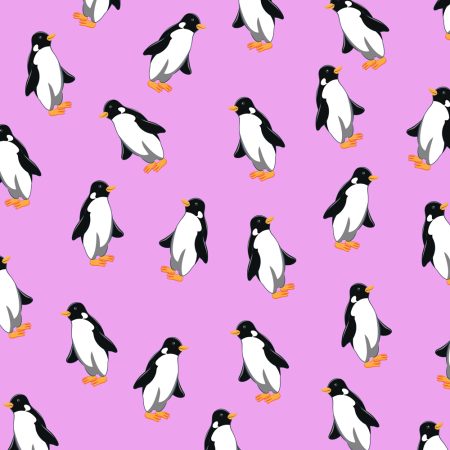 Penguins Design Gift Wrap in Pink