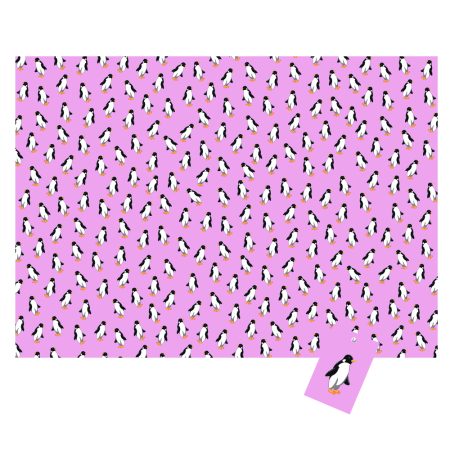 Penguins Design Gift Wrap in Pink