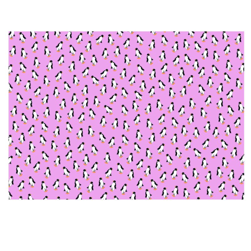 Penguins Design Gift Wrap in Pink