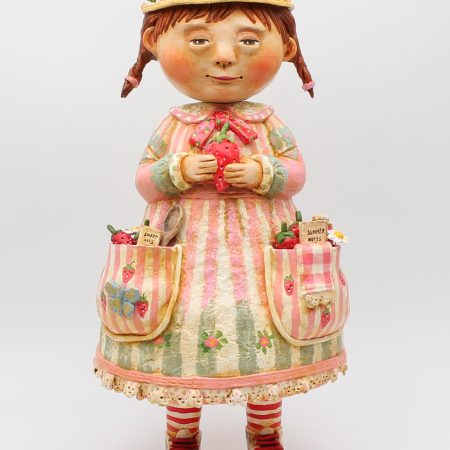 Handmade Paper Clay Art Doll Elsie Fern, 32cm Tall, Little Keepers of Summer