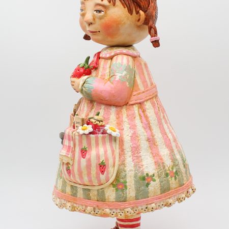 Handmade Paper Clay Art Doll Elsie Fern, 32cm Tall, Little Keepers of Summer