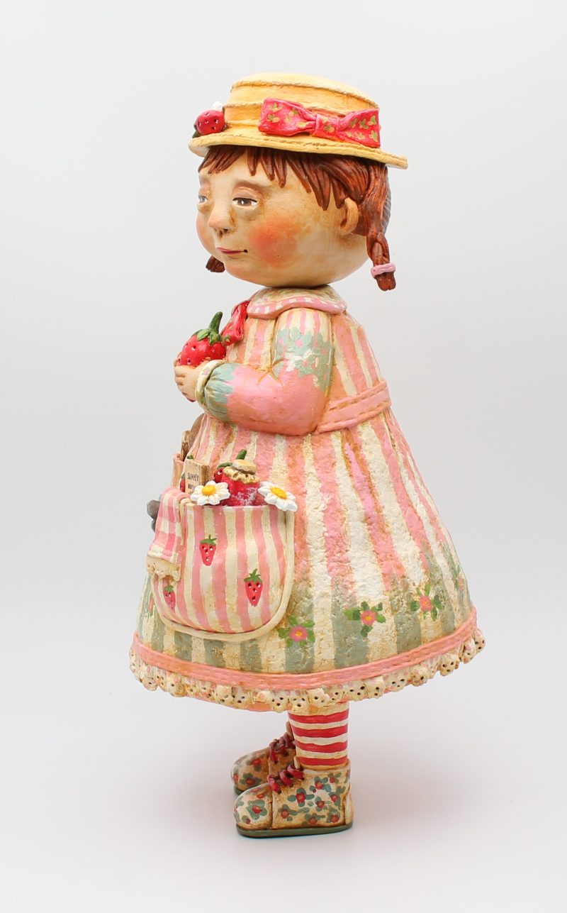 Handmade Paper Clay Art Doll Elsie Fern, 32cm Tall, Little Keepers of Summer