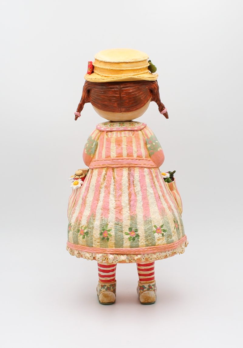 Handmade Paper Clay Art Doll Elsie Fern, 32cm Tall, Little Keepers of Summer