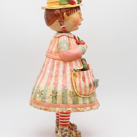 Handmade Paper Clay Art Doll Elsie Fern, 32cm Tall, Little Keepers of Summer