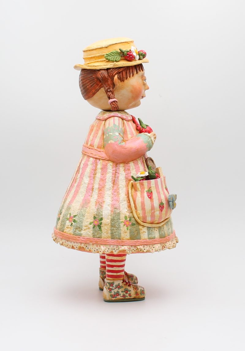 Handmade Paper Clay Art Doll Elsie Fern, 32cm Tall, Little Keepers of Summer