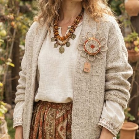 Northern Sun - Handmade Linen Amber Brooch – Sun Floral Design, Natural Materials