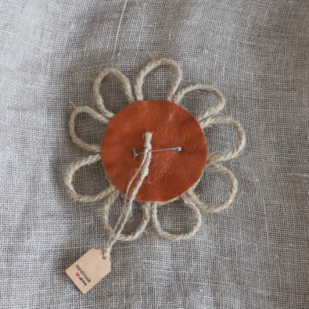 Northern Sun - Handmade Linen Amber Brooch – Sun Floral Design, Natural Materials