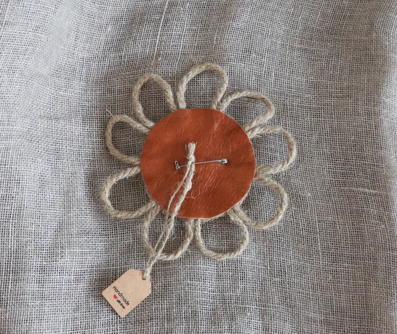 Northern Sun - Handmade Linen Amber Brooch – Sun Floral Design, Natural Materials