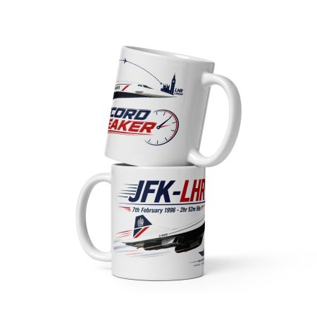 Concorde Record Breaker 11oz White Ceramic Aviation Mug – Historic Supersonic Design