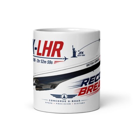 Concorde Record Breaker 11oz White Ceramic Aviation Mug – Historic Supersonic Design