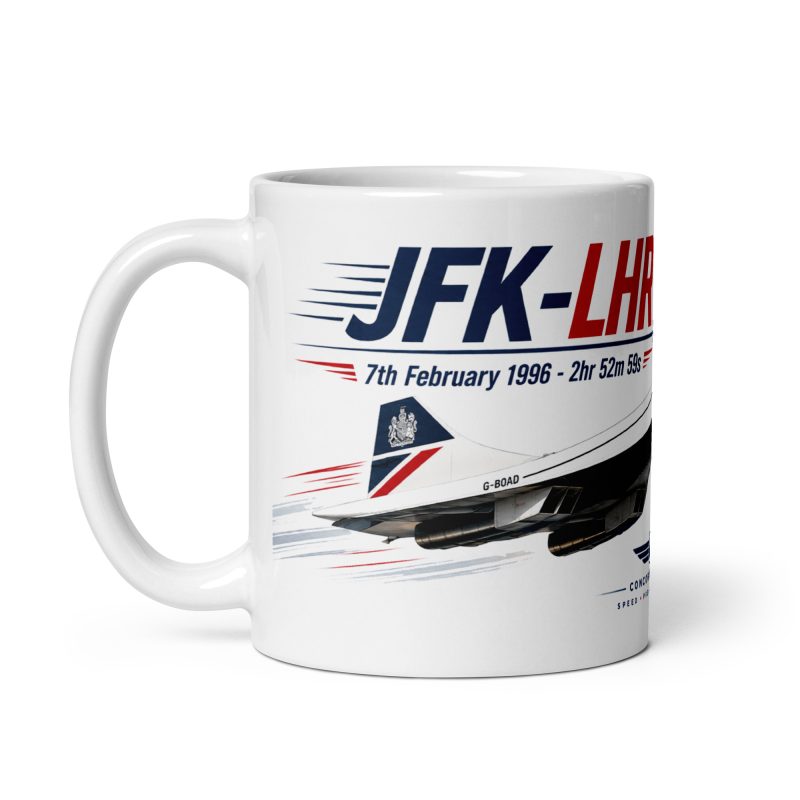 Concorde Record Breaker 11oz White Ceramic Aviation Mug – Historic Supersonic Design