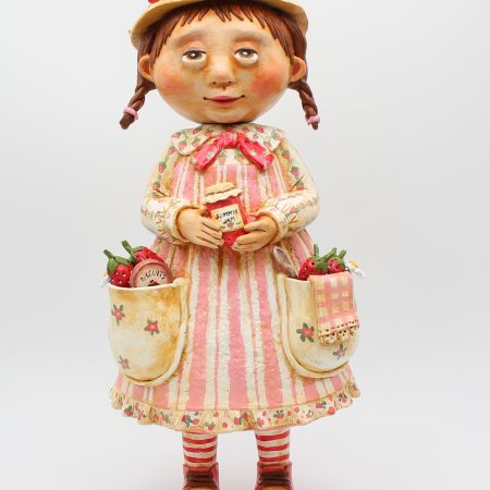 Handmade Paper Clay Art Doll Clara Berrywell, 32cm Tall