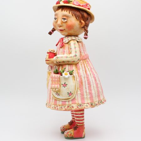 Handmade Paper Clay Art Doll Clara Berrywell, 32cm Tall