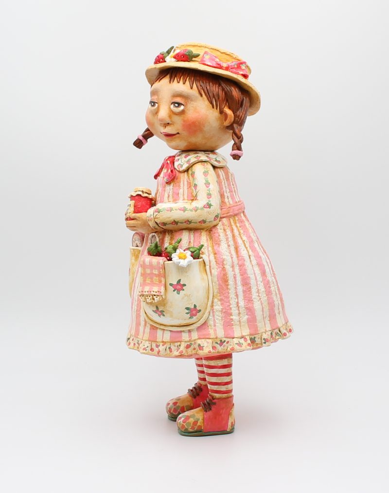 Handmade Paper Clay Art Doll Clara Berrywell, 32cm Tall