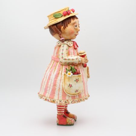 Handmade Paper Clay Art Doll Clara Berrywell, 32cm Tall