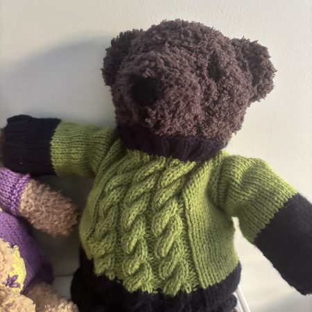 Hand Knitted Teddy Bears in Soft Wool Yarn