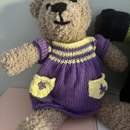 Hand Knitted Teddy Bears in Soft Wool Yarn