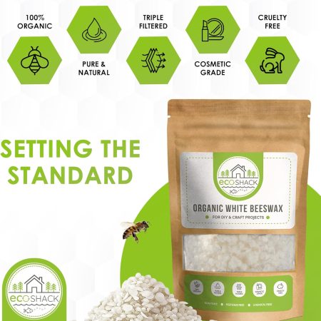 Organic White Beeswax Pellets 500g | Cosmetic Grade Pure Natural Wax for DIY / MINIMUM ORDER 50 PACKS